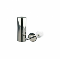 Wall / floor toilet brush: made of stainless steel with flat lid and brush